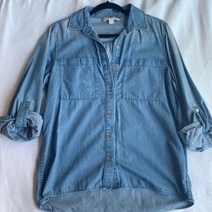 Michael Kors Medium Chambray Denim Button-Down